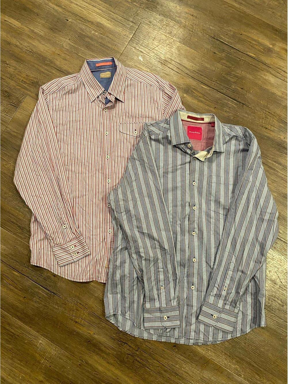 Tommy Bahama Mens Button Down Cotton Long Sleeve Shirts Lot of 2 sz M EUC